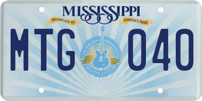 MS license plate MTG040