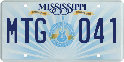 MS license plate MTG041