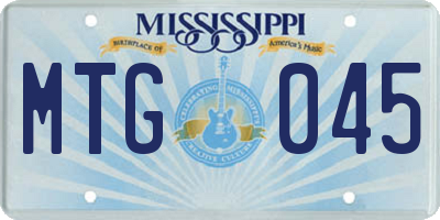 MS license plate MTG045