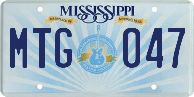 MS license plate MTG047