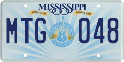 MS license plate MTG048