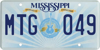 MS license plate MTG049