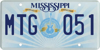 MS license plate MTG051