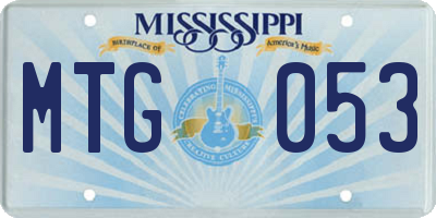 MS license plate MTG053