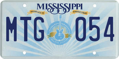 MS license plate MTG054