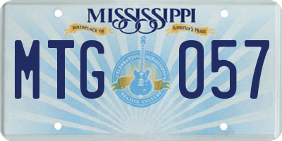 MS license plate MTG057