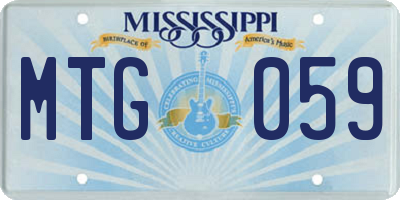 MS license plate MTG059