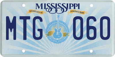 MS license plate MTG060