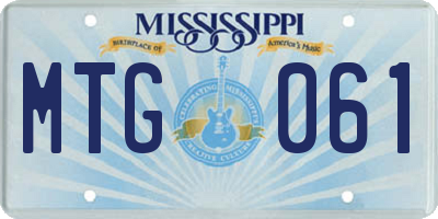 MS license plate MTG061