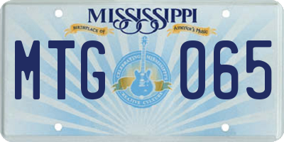 MS license plate MTG065