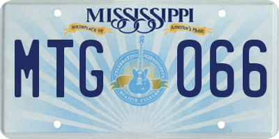 MS license plate MTG066