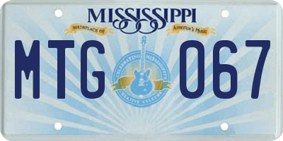 MS license plate MTG067