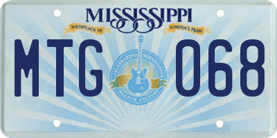 MS license plate MTG068