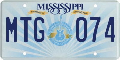 MS license plate MTG074