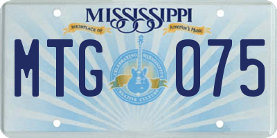 MS license plate MTG075