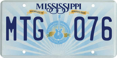 MS license plate MTG076