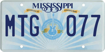 MS license plate MTG077