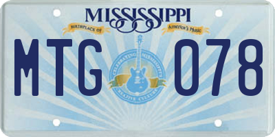 MS license plate MTG078