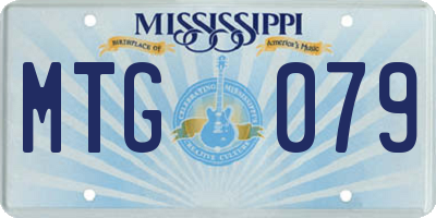 MS license plate MTG079