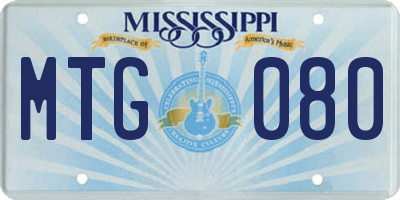 MS license plate MTG080