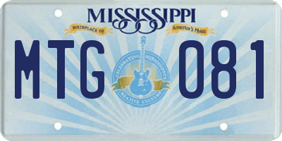 MS license plate MTG081