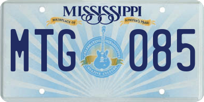 MS license plate MTG085