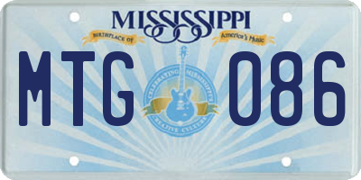 MS license plate MTG086