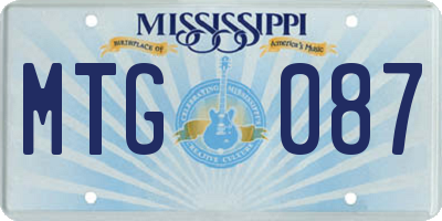 MS license plate MTG087