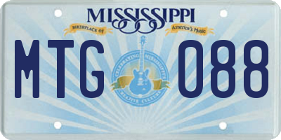 MS license plate MTG088
