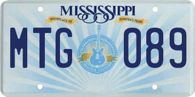 MS license plate MTG089