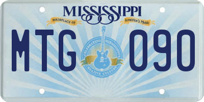 MS license plate MTG090