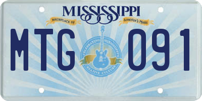 MS license plate MTG091