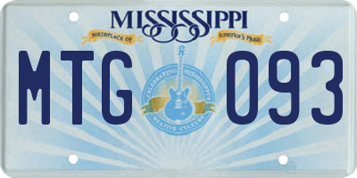 MS license plate MTG093