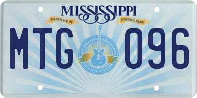 MS license plate MTG096