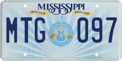 MS license plate MTG097