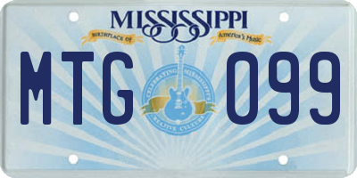 MS license plate MTG099