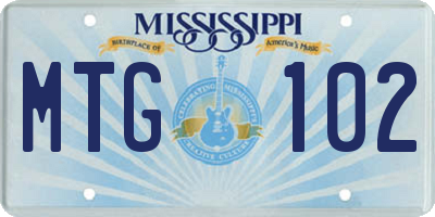 MS license plate MTG102