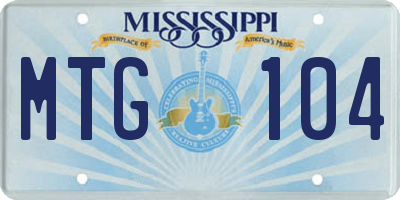 MS license plate MTG104