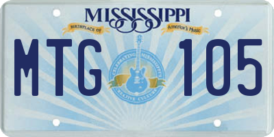 MS license plate MTG105