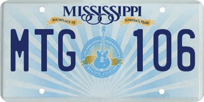 MS license plate MTG106