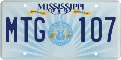 MS license plate MTG107