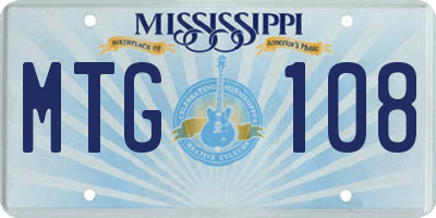 MS license plate MTG108