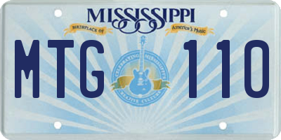 MS license plate MTG110