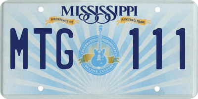 MS license plate MTG111