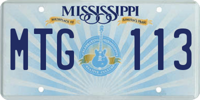 MS license plate MTG113