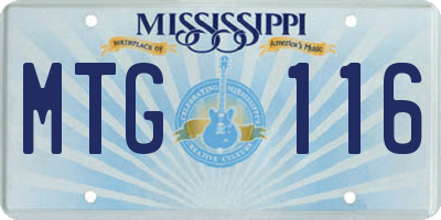 MS license plate MTG116