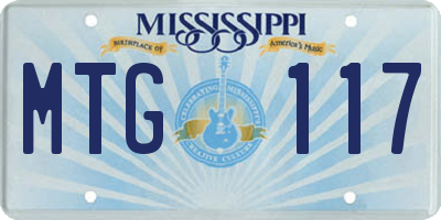 MS license plate MTG117