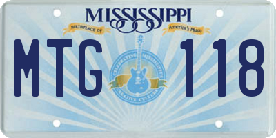MS license plate MTG118