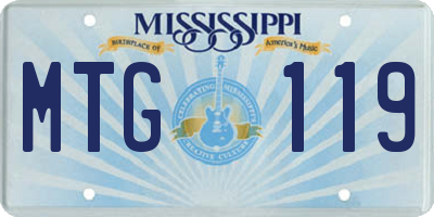 MS license plate MTG119