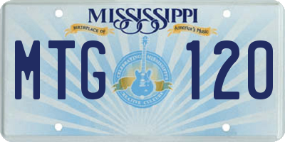 MS license plate MTG120